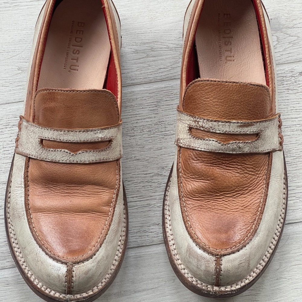 BED|STU Women's Reina Penny Loafer Cobbler Series Nectar Lux Tan Rustic